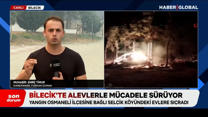 Bilecik'te Korkunç Yangın! Evler Alevlere Teslim Oldu