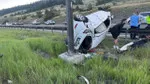 Bolu TEM’de korku dolu anlar: Otomobil takla attı: 2 yaralı