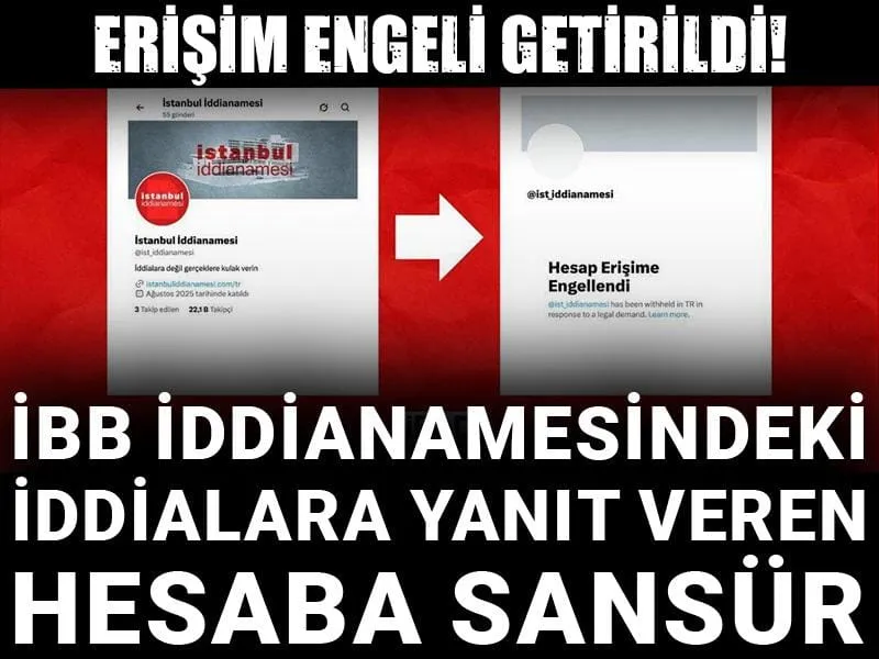 İBB iddianamesindeki iddialara yanıt veren hesaba sansür: Erişim engeli getirildi!