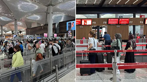 İstanbul'daki havalimanlarında bayram tatili dönüş yoğunluğu