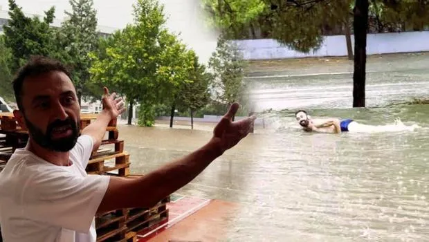 Sağanak yağış su baskınına neden oldu! Bir vatandaş sıra dışı bir tepkiye imza attı 'Bir anda kendiliğinden gelişti'